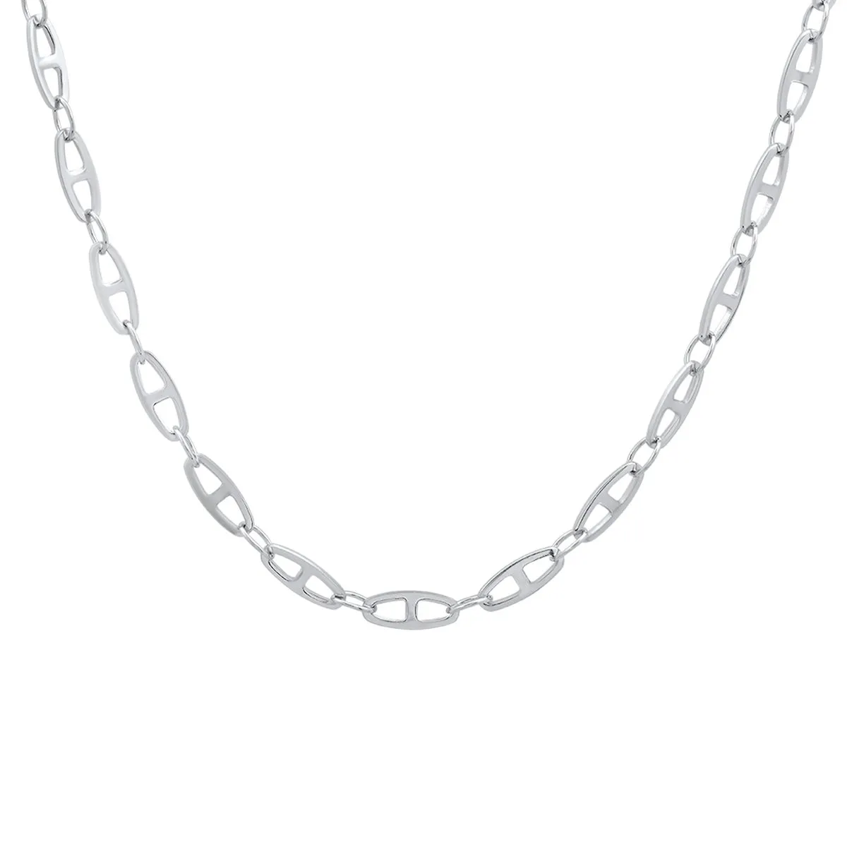 Unisex Stainless Steel Mariner Link Necklace