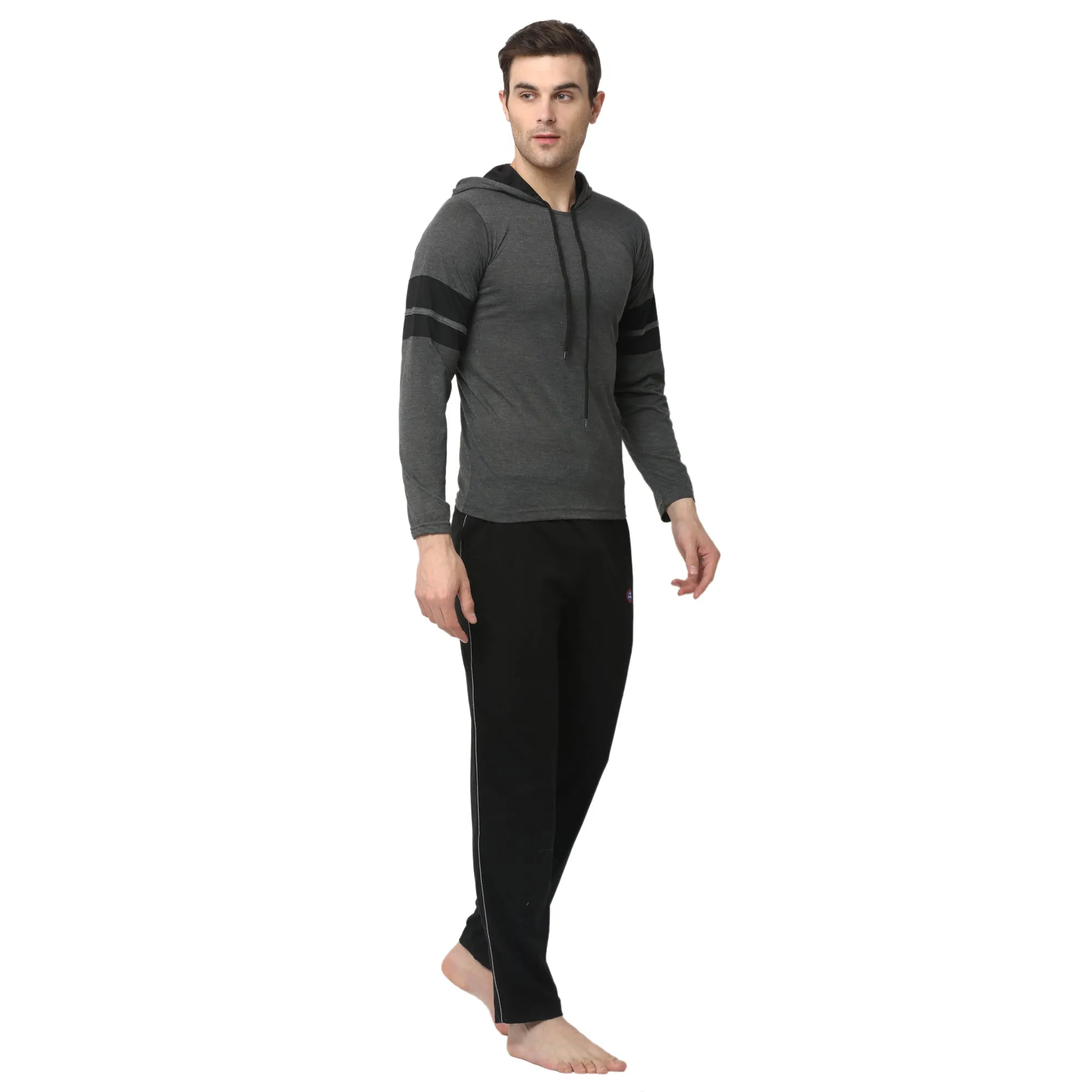 Vimal Jonney Grey Black Night Suit For Men's