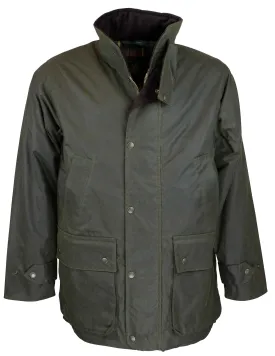 W05 - Men's Kingsbridge Padded Wax Antique Coat - GREEN