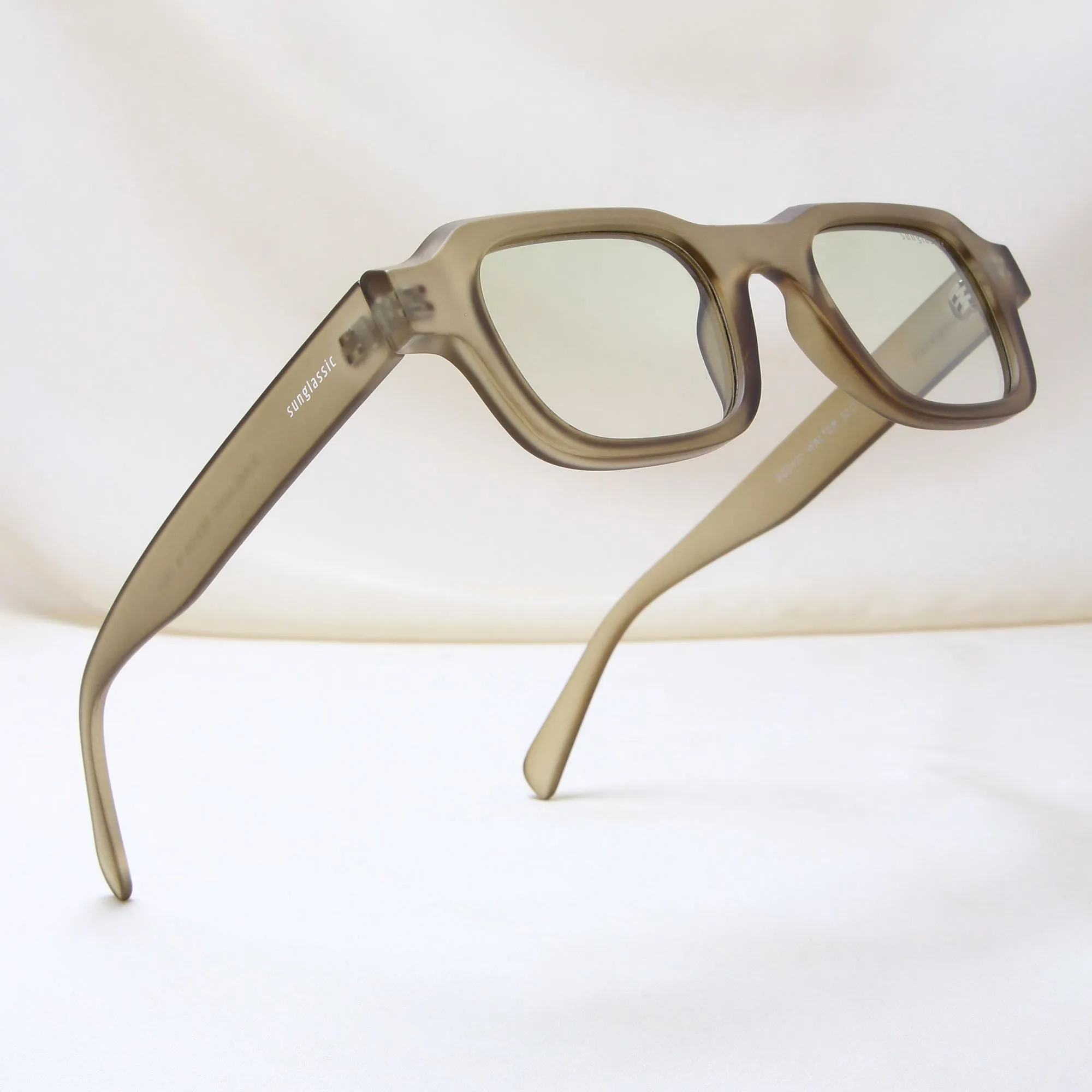 Walter Light Green Square Sunglasses